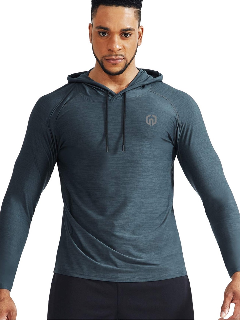 Men's Neleus Performance Hoodie in charcoal